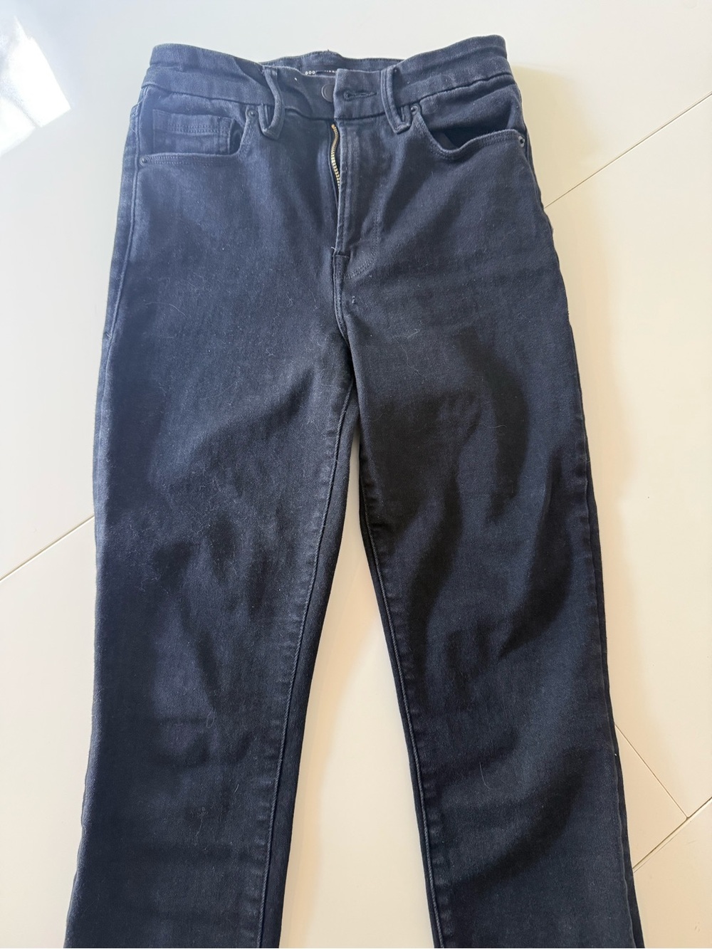Good American Men's Slim Straight Black Jeans